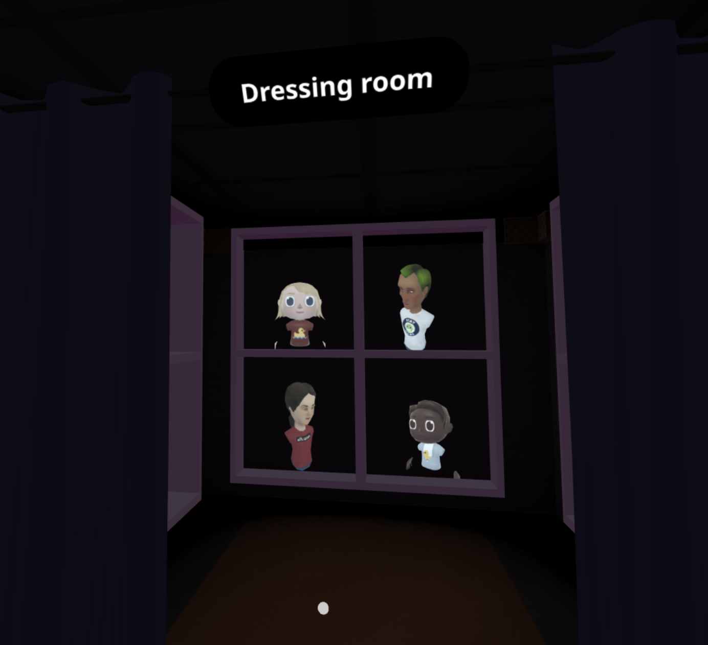 Example dressing room with custom avatars